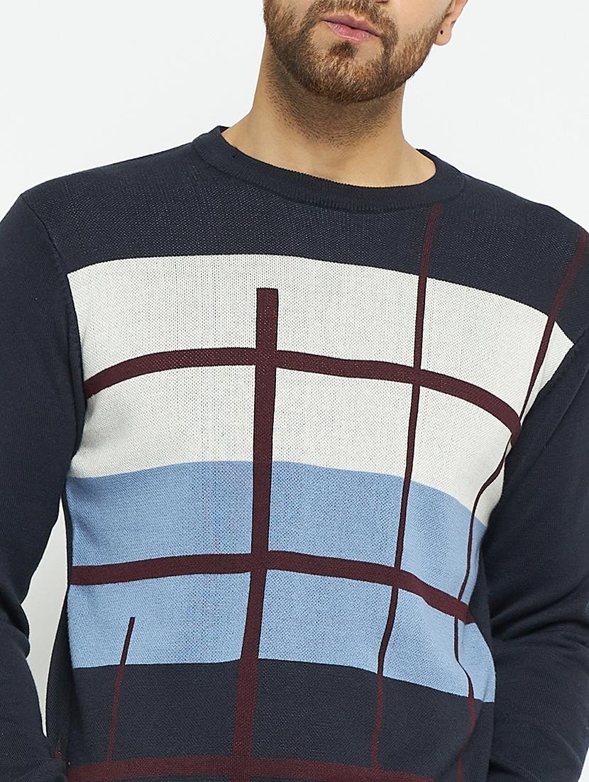 men self design long sleeve pullover sweater - 21530338 - Standard Image - 4