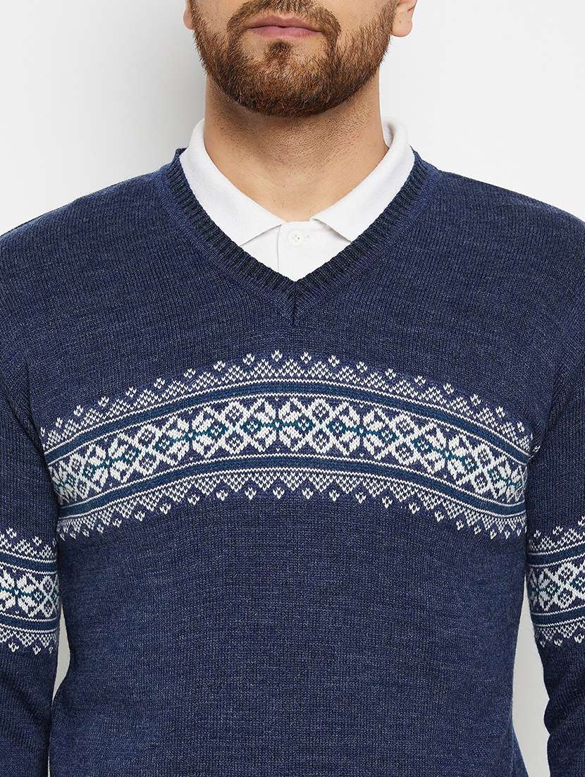 men self design long sleeve pullover sweater - 21530367 -  Standard Image - 4