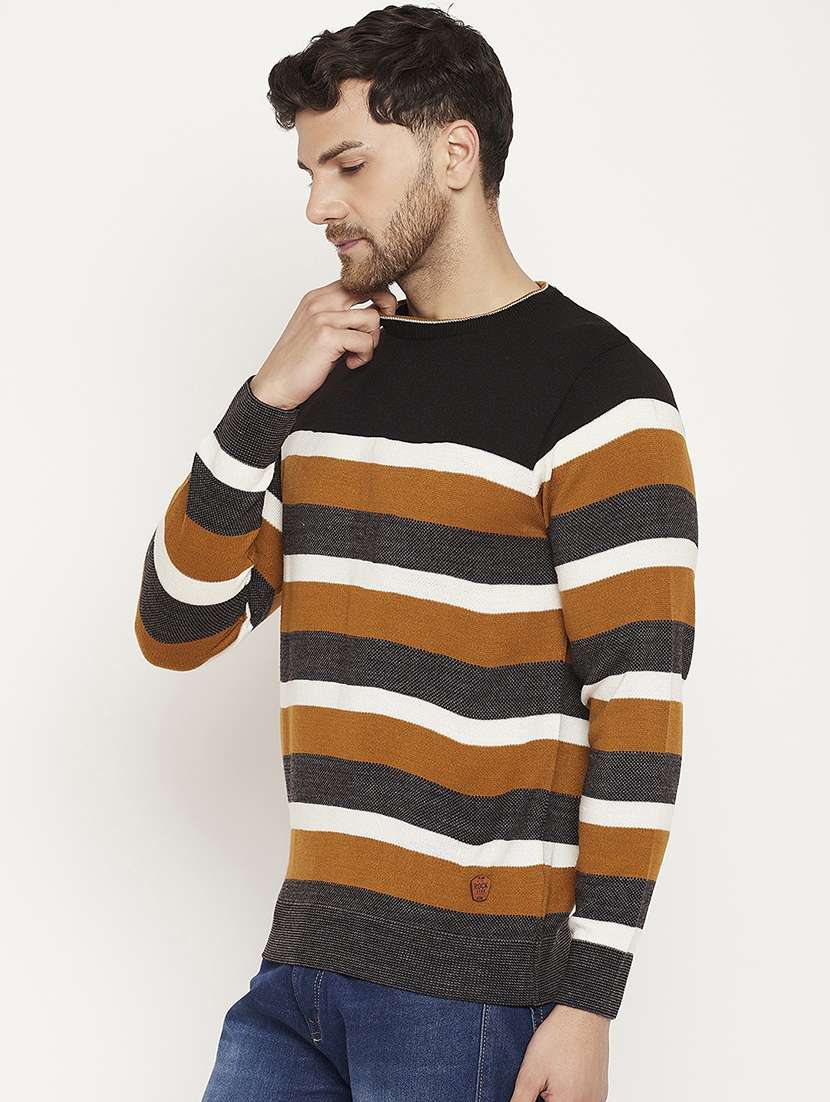 men striped long sleeve pullover sweater - 21530433 -  Standard Image - 1