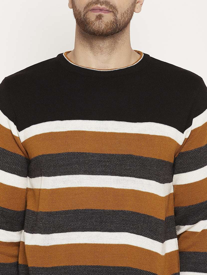 men striped long sleeve pullover sweater - 21530433 -  Standard Image - 4