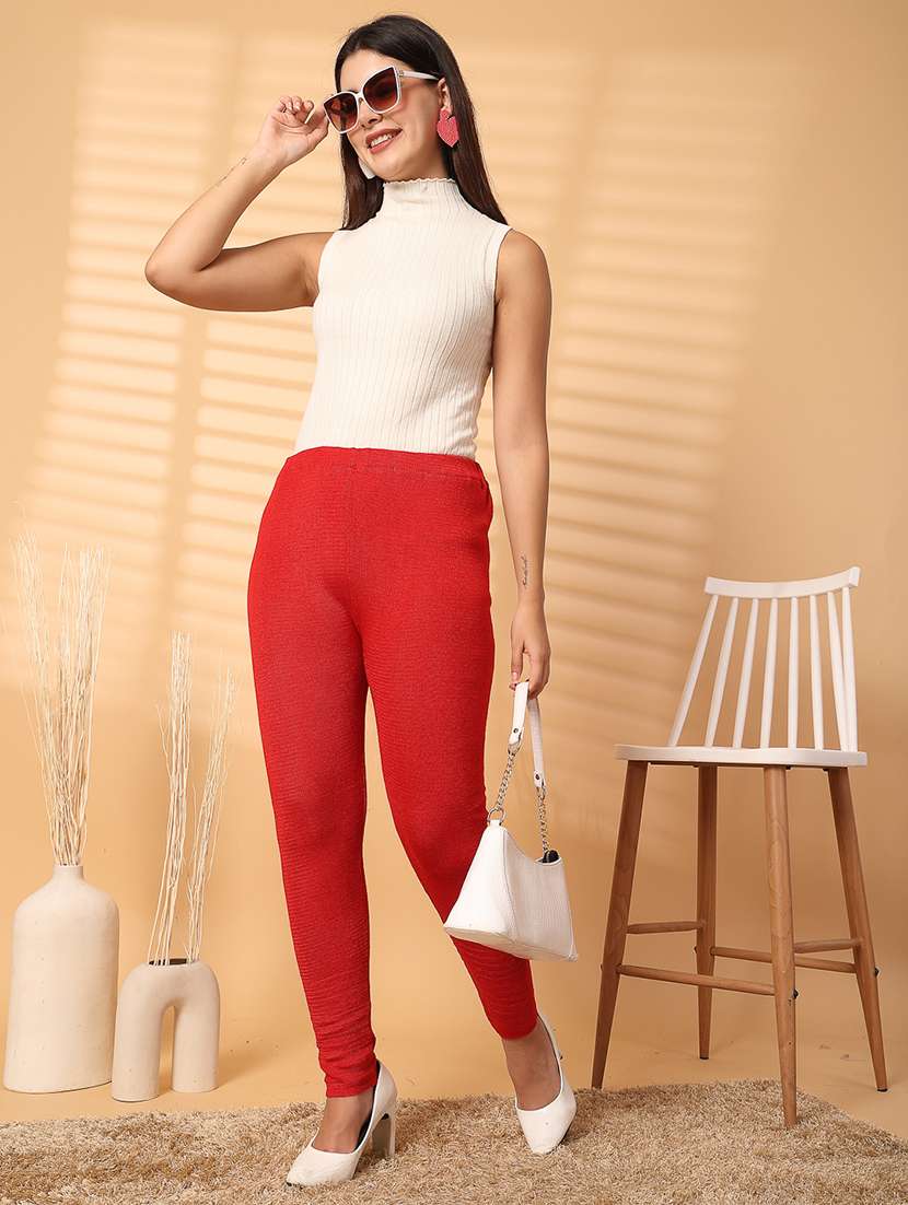 women red wool leggings - 21531137 -  Standard Image - 4