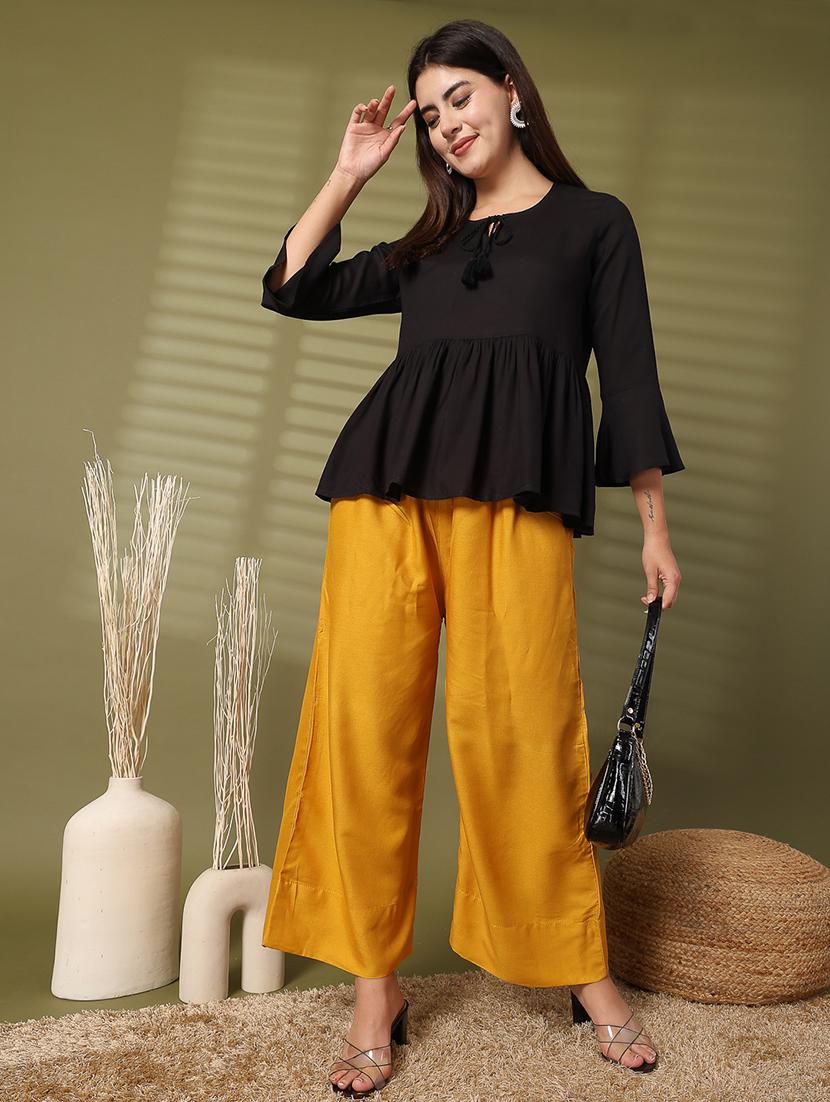 women solid straight palazzo - 21531152 - Standard Image - 4