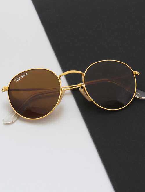 ted smith full rim round shape branded latest and stylish sunglasses | glass lens & 100 % uv protection | men & women - 21531166 -  Standard Image - 0