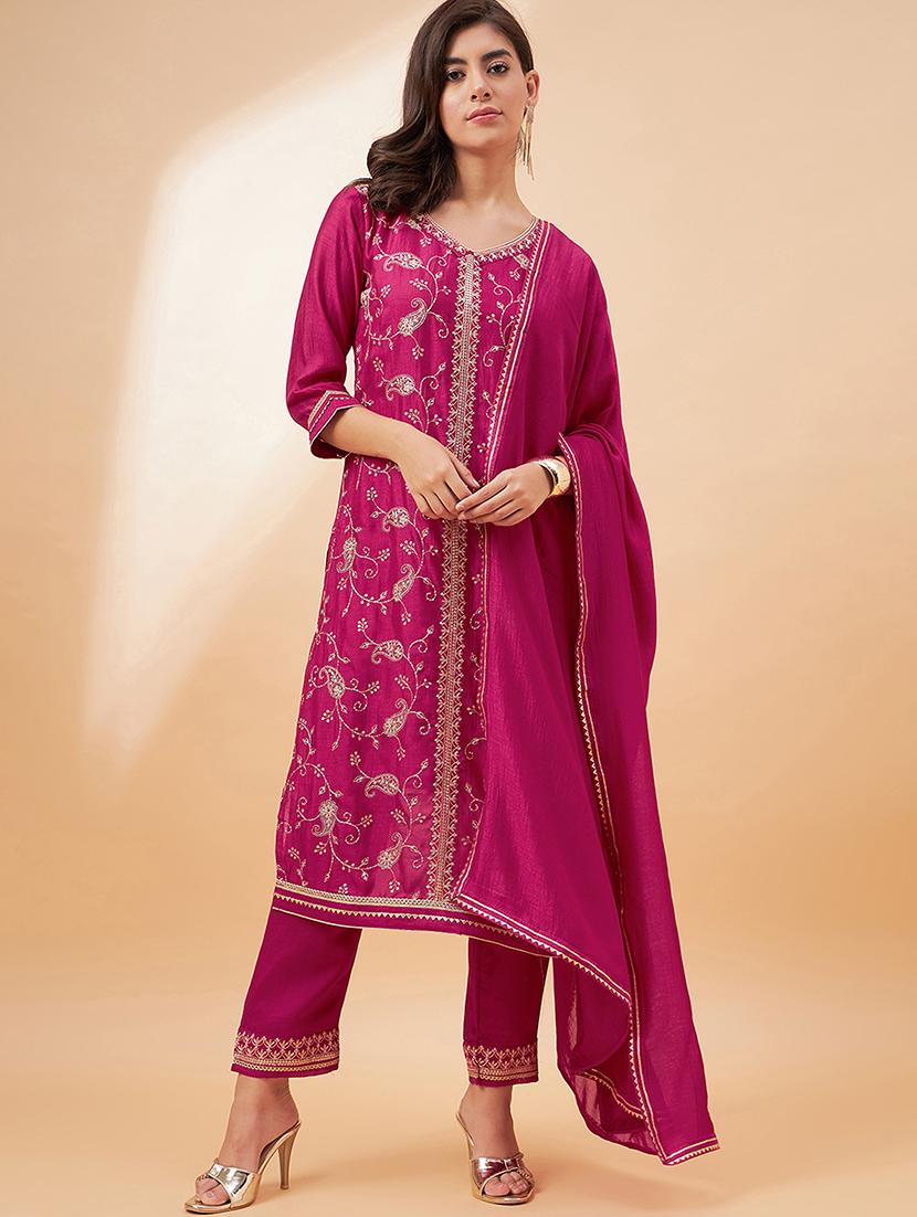 women kurta pant set with dupatta - 21531260 - Standard Image - 1