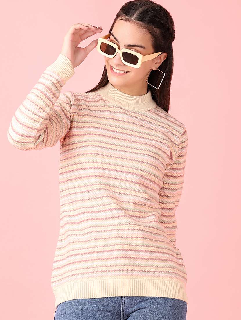 women striped long sleeve pullover - 21531428 -  Standard Image - 1