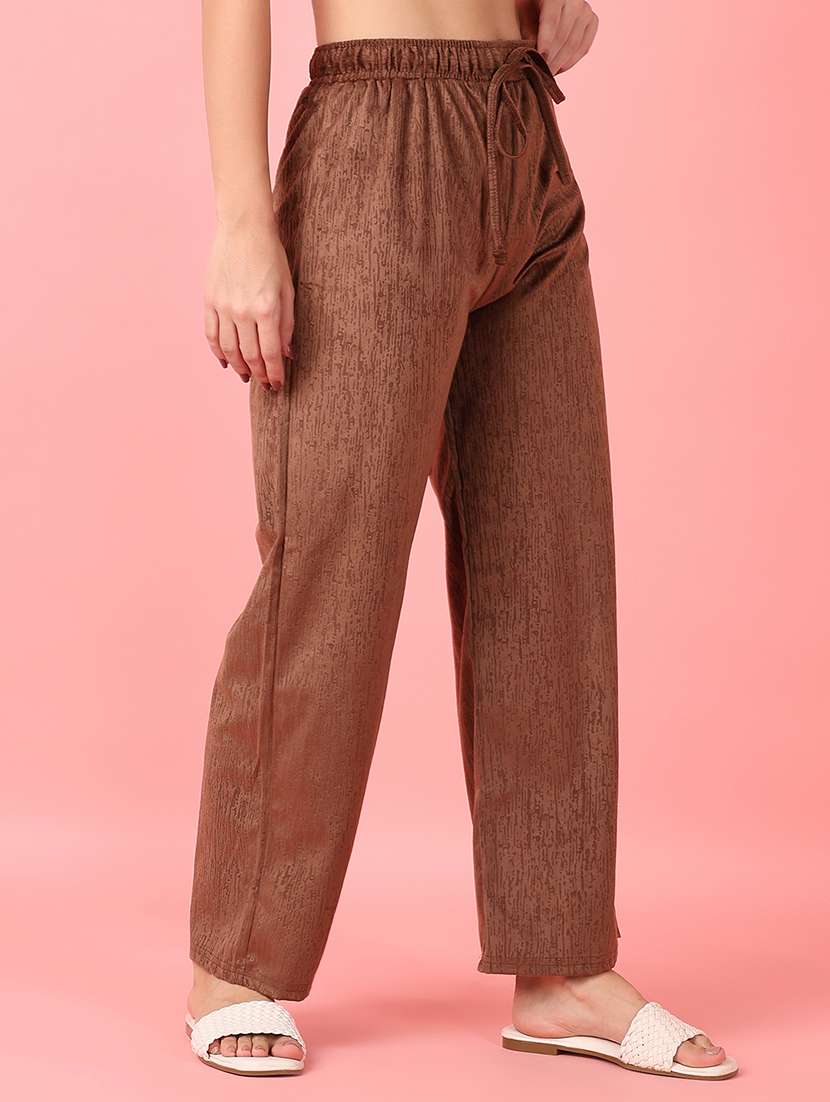 women brown solid palazzo - 21531439 -  Standard Image - 1