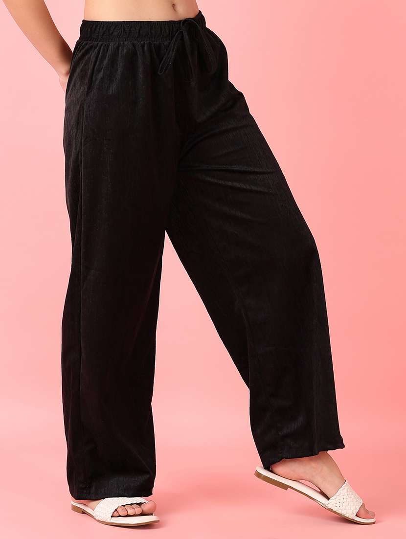 women black solid palazzo - 21531440 -  Standard Image - 1