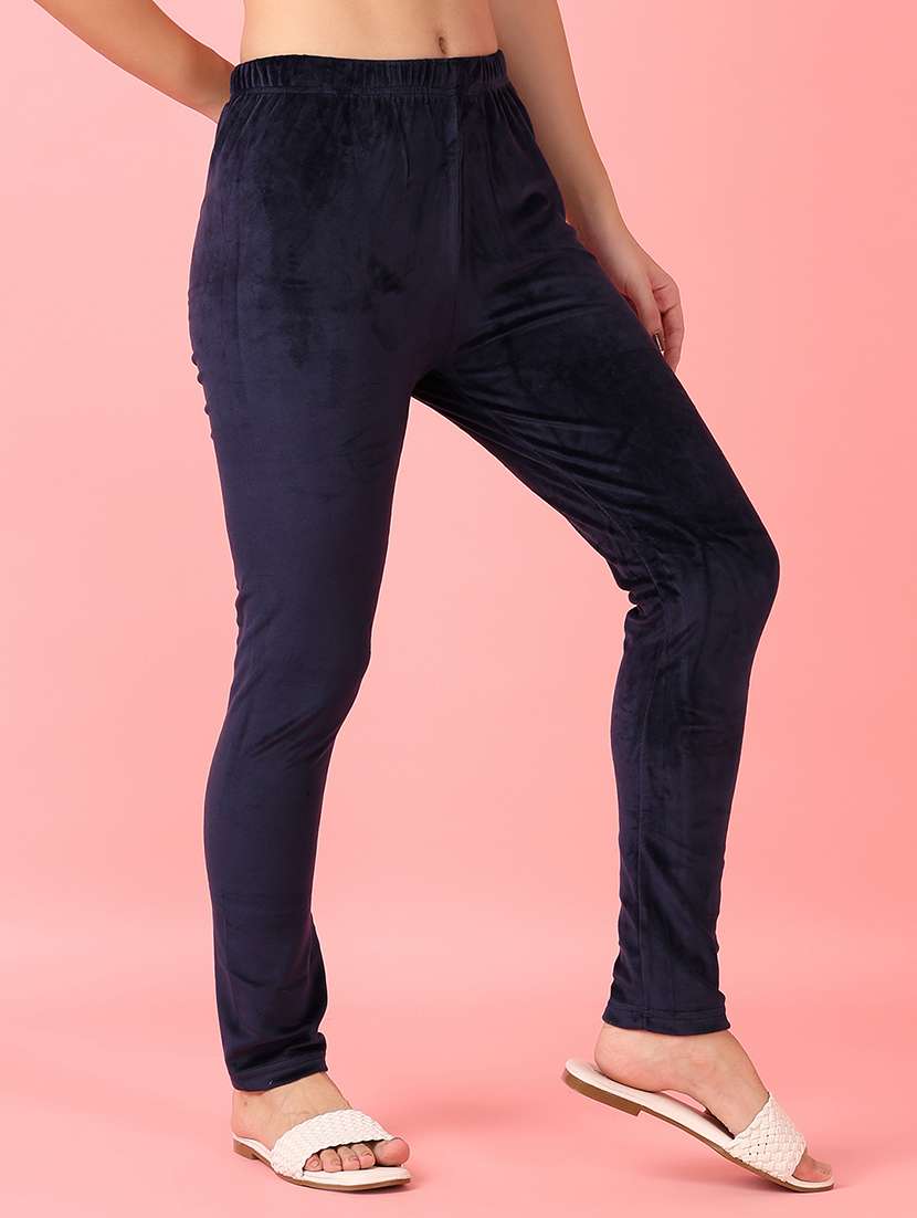 navy blue solid woolen legging - 21531451 -  Standard Image - 1