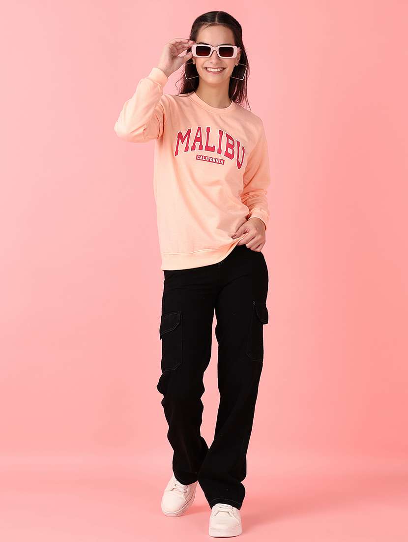 women front print long sleeve sweatshirt - 21531457 -  Standard Image - 4