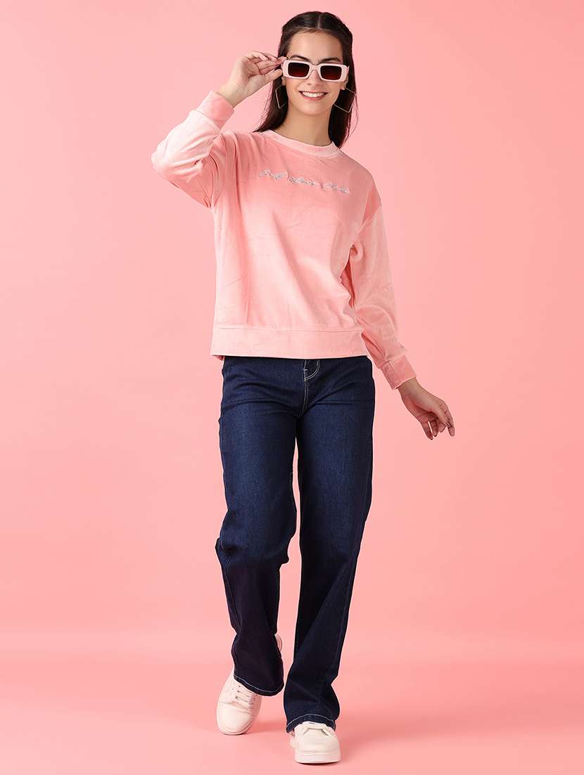 women chest print long sleeve sweatshirt - 21531458 -  Standard Image - 4