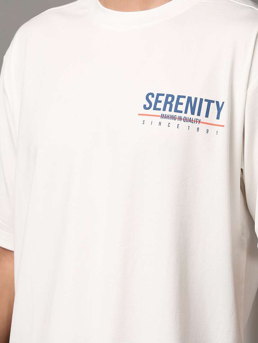 off white cotton front print tshirt - 21531512 -  Standard Image - 4
