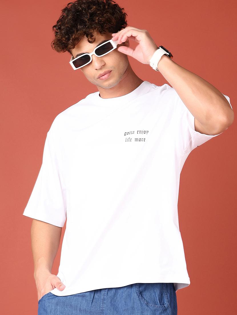 white cotton front print tshirt - 21531515 - Standard Image - 1