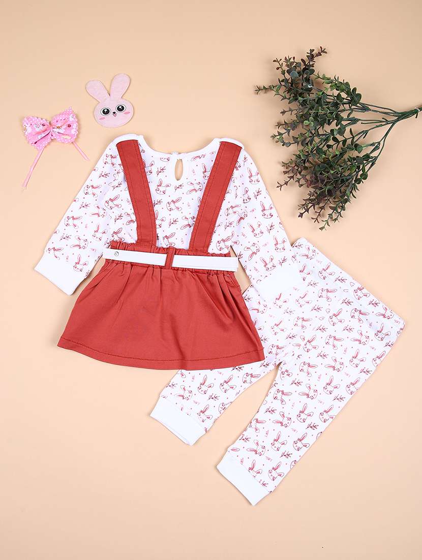 girl printed full length set with dungarees - 21531520 -  Standard Image - 1
