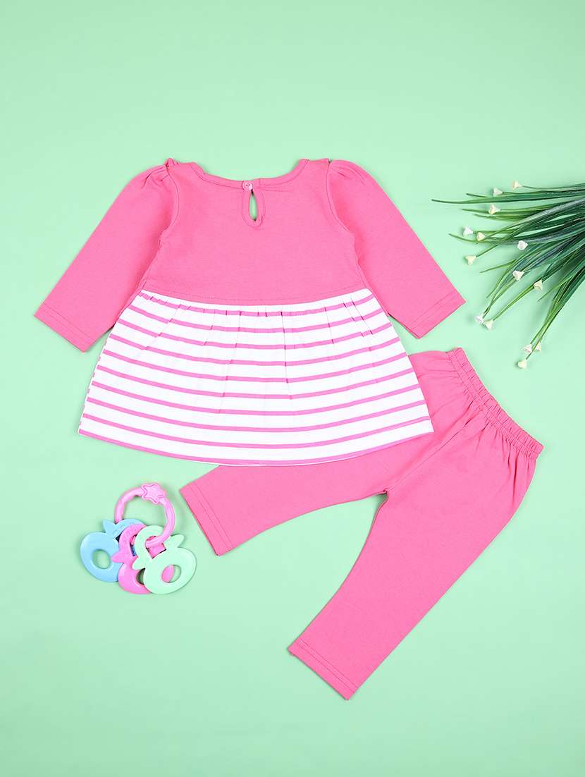 girls stripes round neck full length sets - 21531524 -  Standard Image - 1