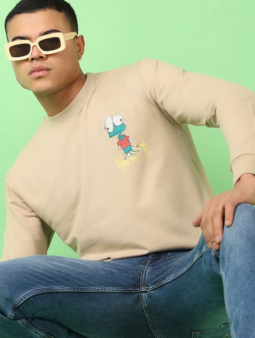 men long sleeves front & back print sweatshirt - 21531548 -  Standard Image - 1