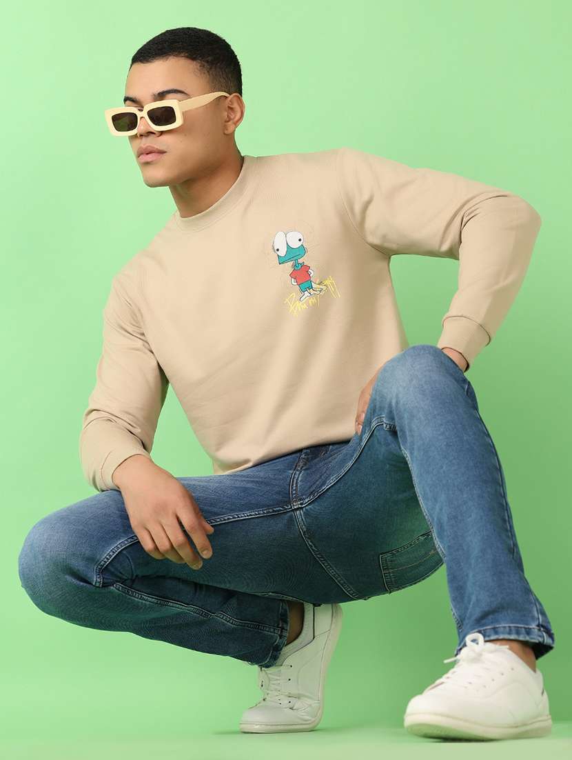 men long sleeves front & back print sweatshirt - 21531548 -  Standard Image - 4