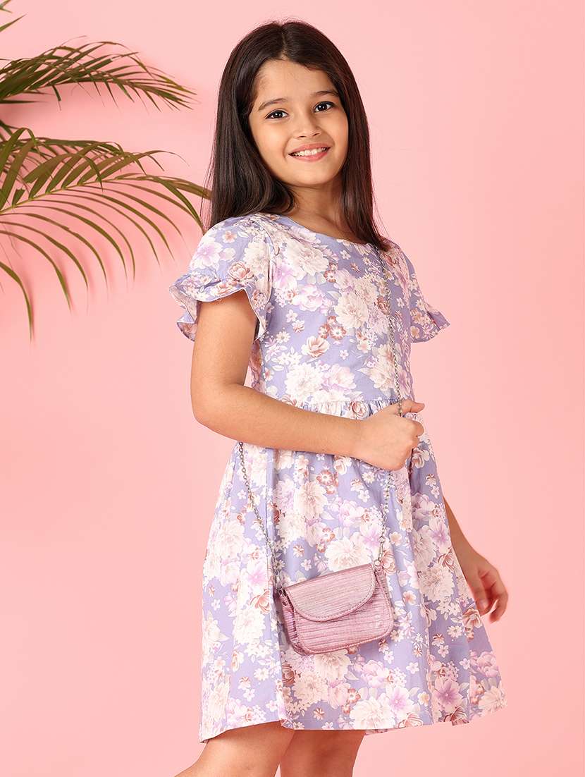 girls printed round neck cotton frock - 21531558 -  Standard Image - 4