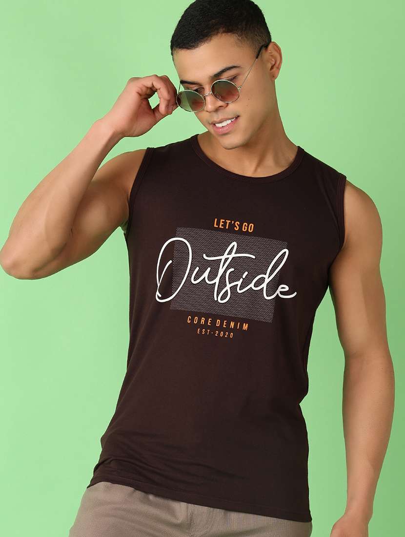 men round neck front print t-shirt - 21531567 -  Standard Image - 1