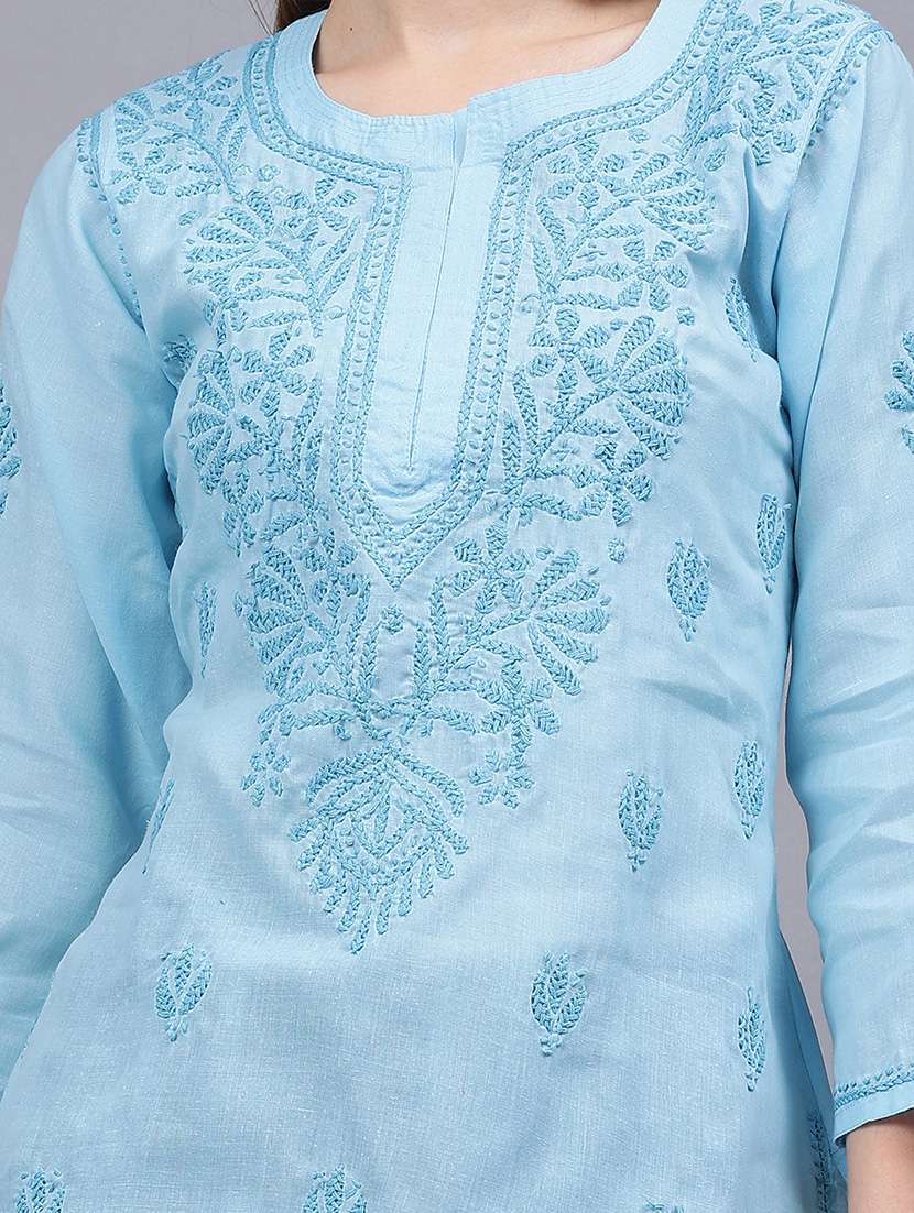 women chikankari straight kurti - 21531714 -  Standard Image - 6