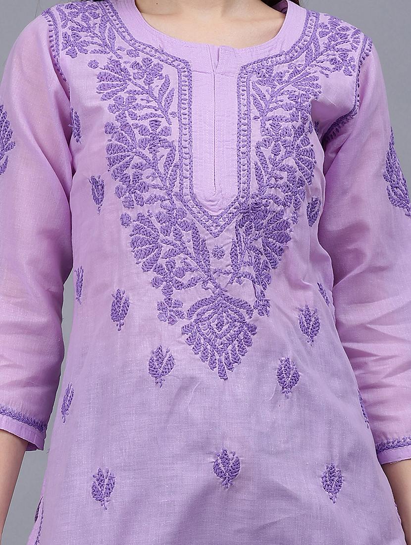 women chikankari straight kurti - 21531716 - Standard Image - 6