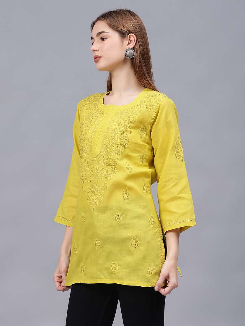 women chikankari straight kurti - 21531719 -  Standard Image - 1