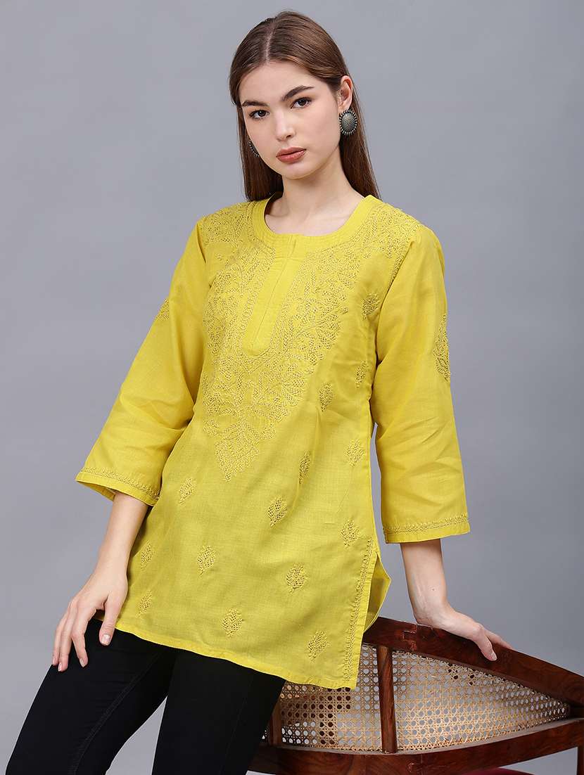 women chikankari straight kurti - 21531719 -  Standard Image - 4