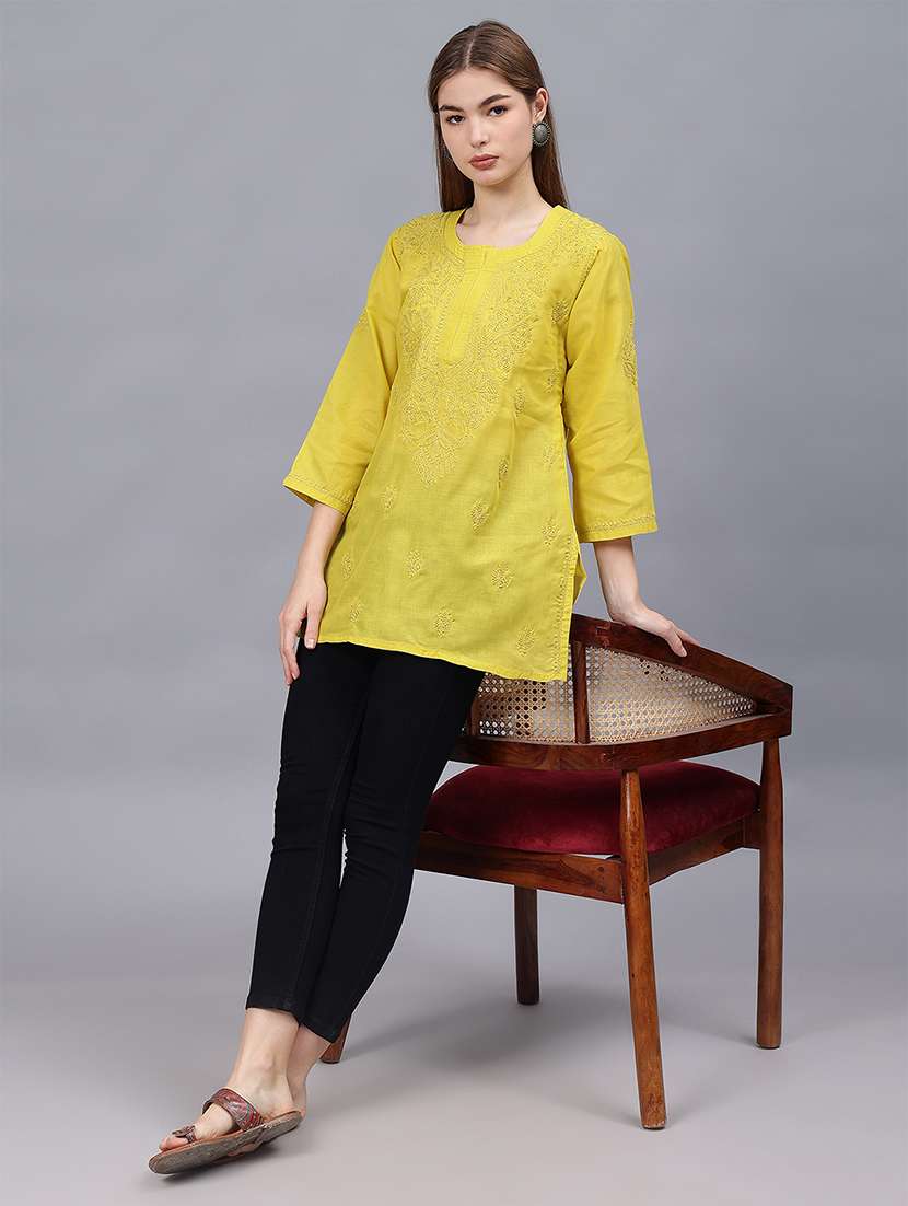 women chikankari straight kurti - 21531719 -  Standard Image - 6