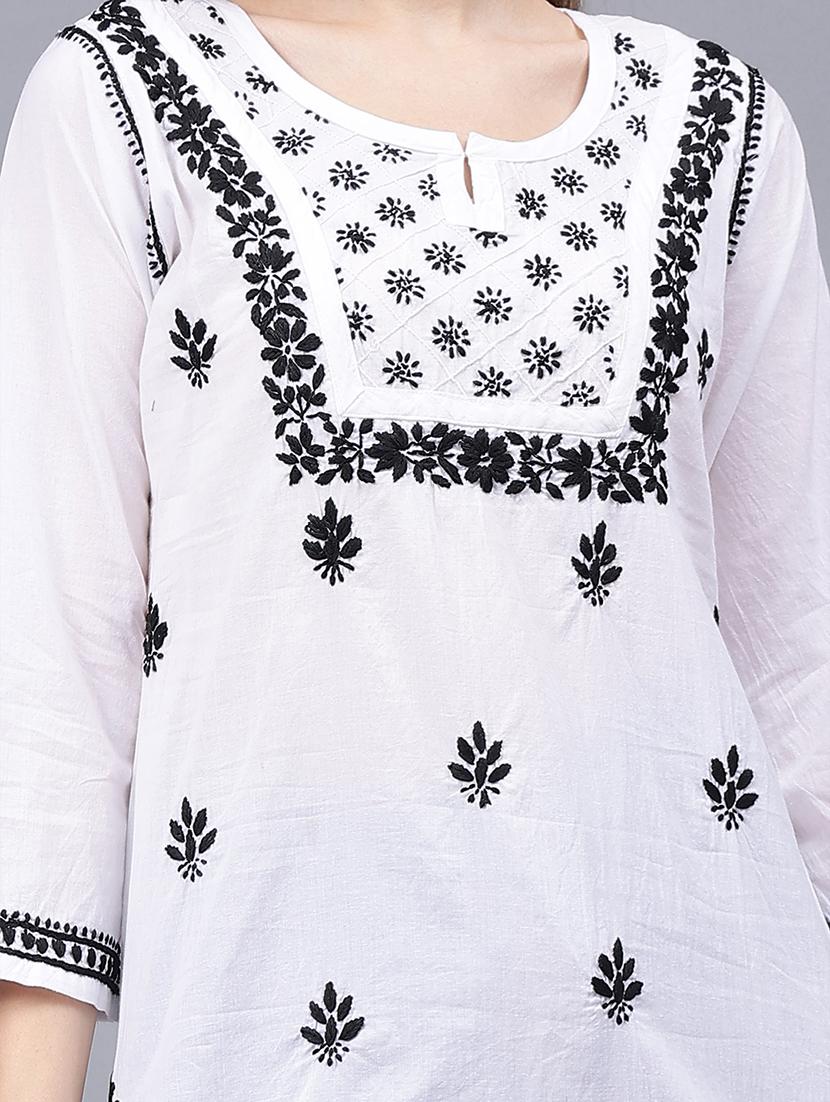women chikankari straight kurti - 21531726 - Standard Image - 6