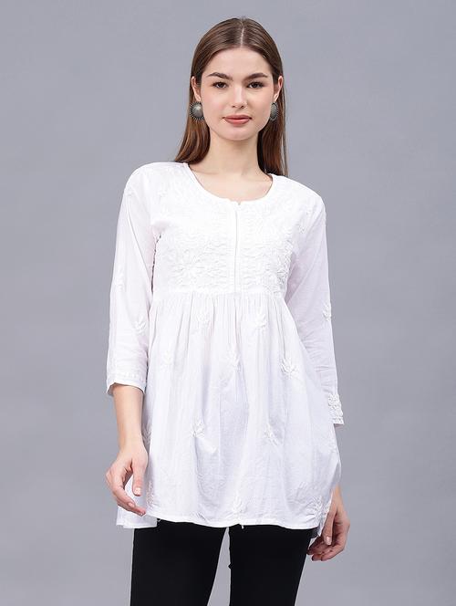 women chikankari a-line kurti - 21531734 - Standard Image - 0