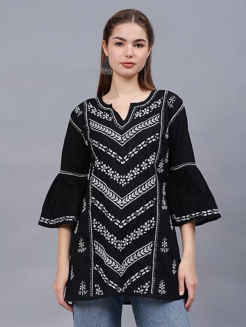 women chikankari straight kurti - 21531738 - Standard Image - 0