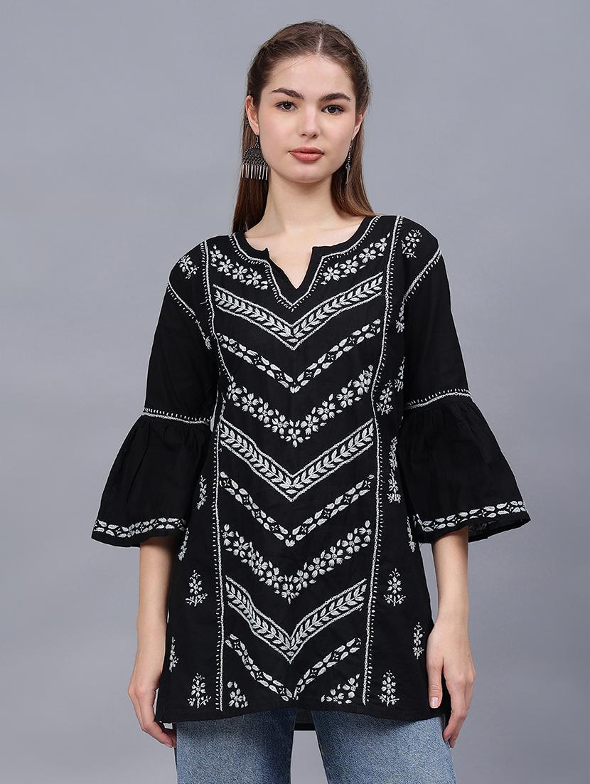 women chikankari straight kurti - 21531738 - Zoom Image - 0