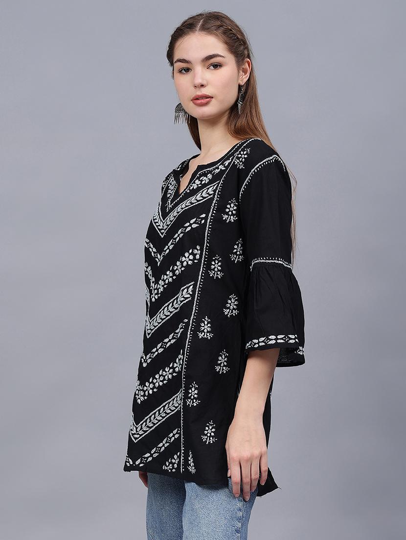 women chikankari straight kurti - 21531738 - Standard Image - 1