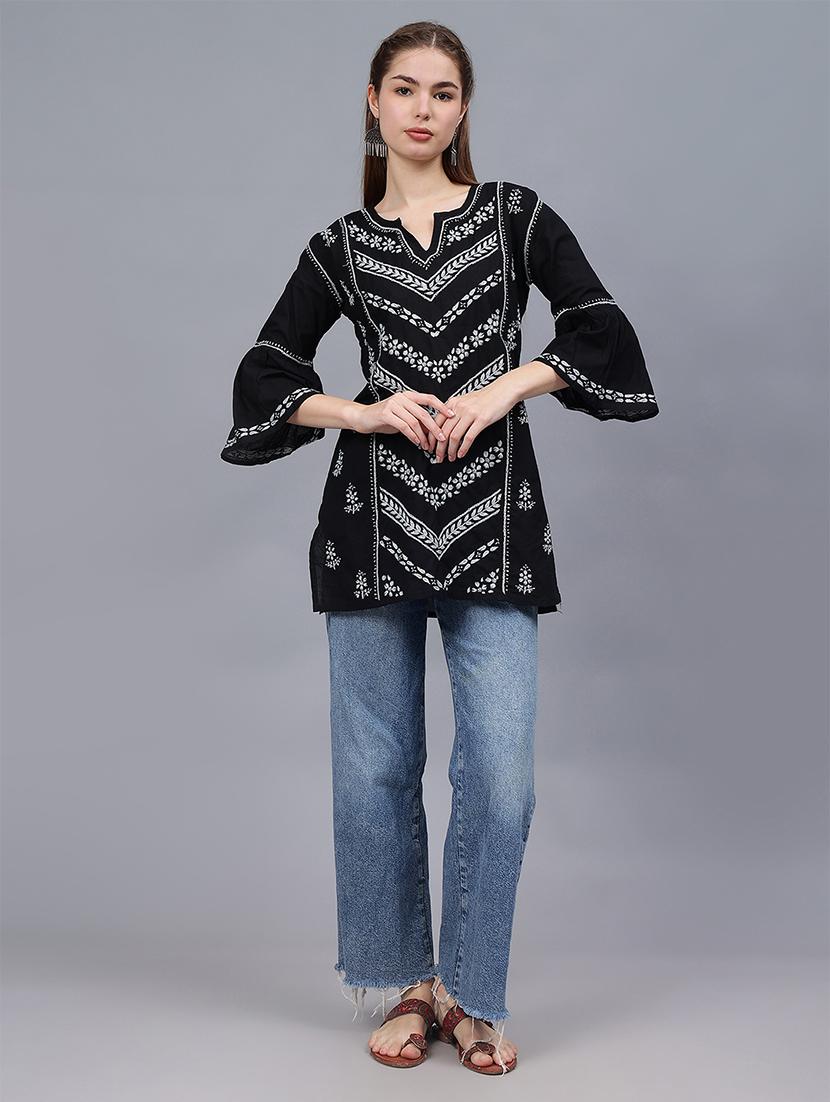 women chikankari straight kurti - 21531738 - Standard Image - 4