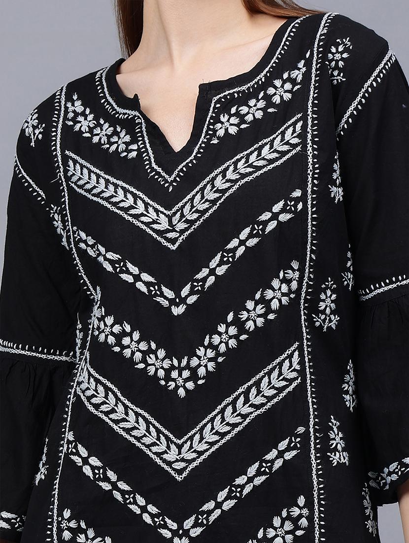women chikankari straight kurti - 21531738 - Standard Image - 6