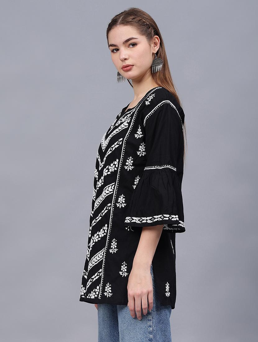 women chikankari straight kurti - 21531740 -  Standard Image - 1