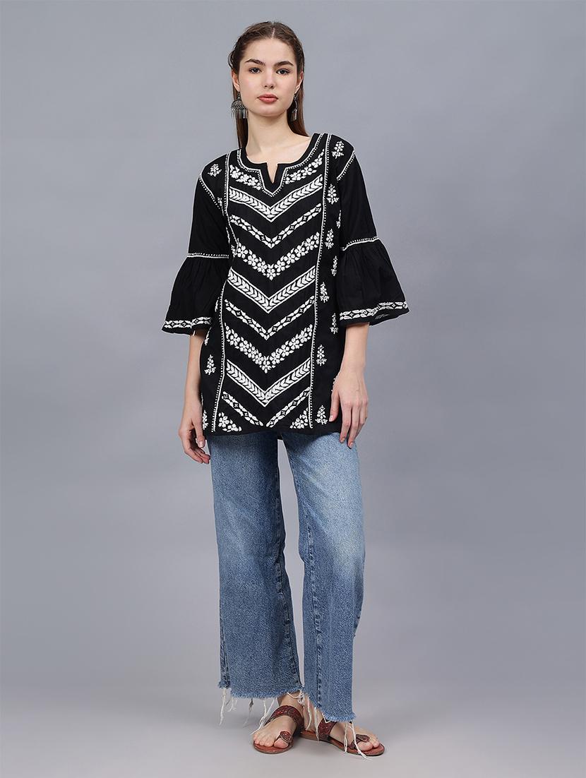 women chikankari straight kurti - 21531740 - Standard Image - 4