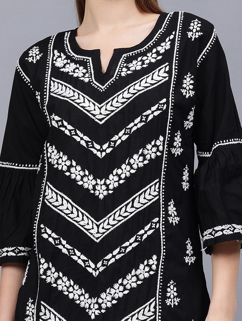 women chikankari straight kurti - 21531740 - Standard Image - 6