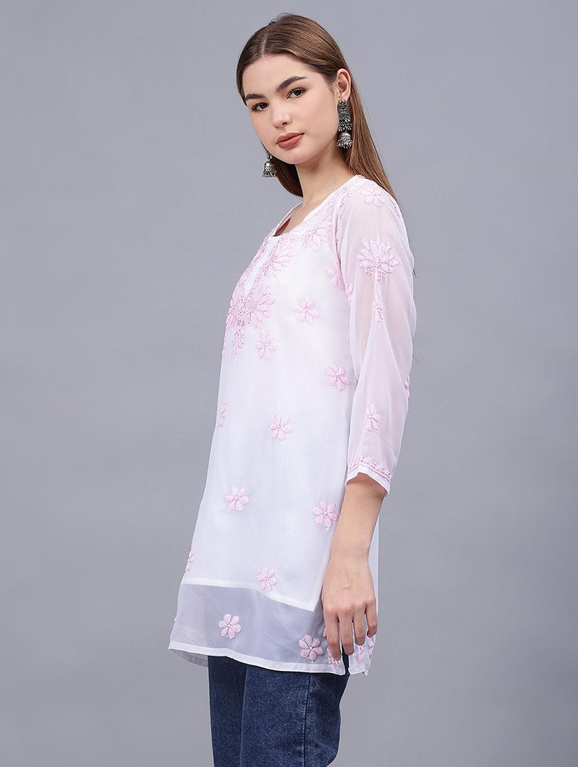 women chikankari straight kurti - 21531742 - Standard Image - 1