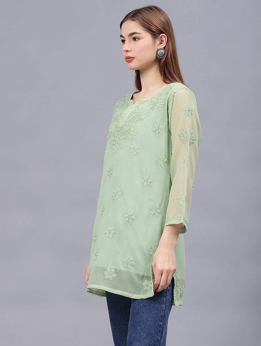 women chikankari straight kurti - 21531745 -  Standard Image - 1