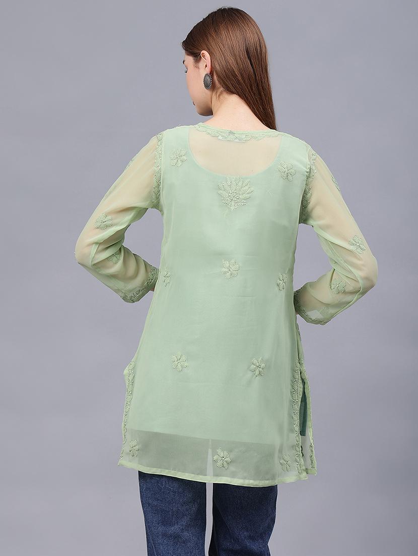 women chikankari straight kurti - 21531745 - Standard Image - 4