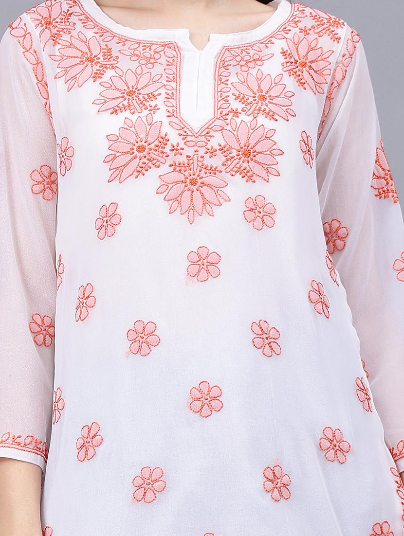 women chikankari straight kurti - 21531746 - Standard Image - 6