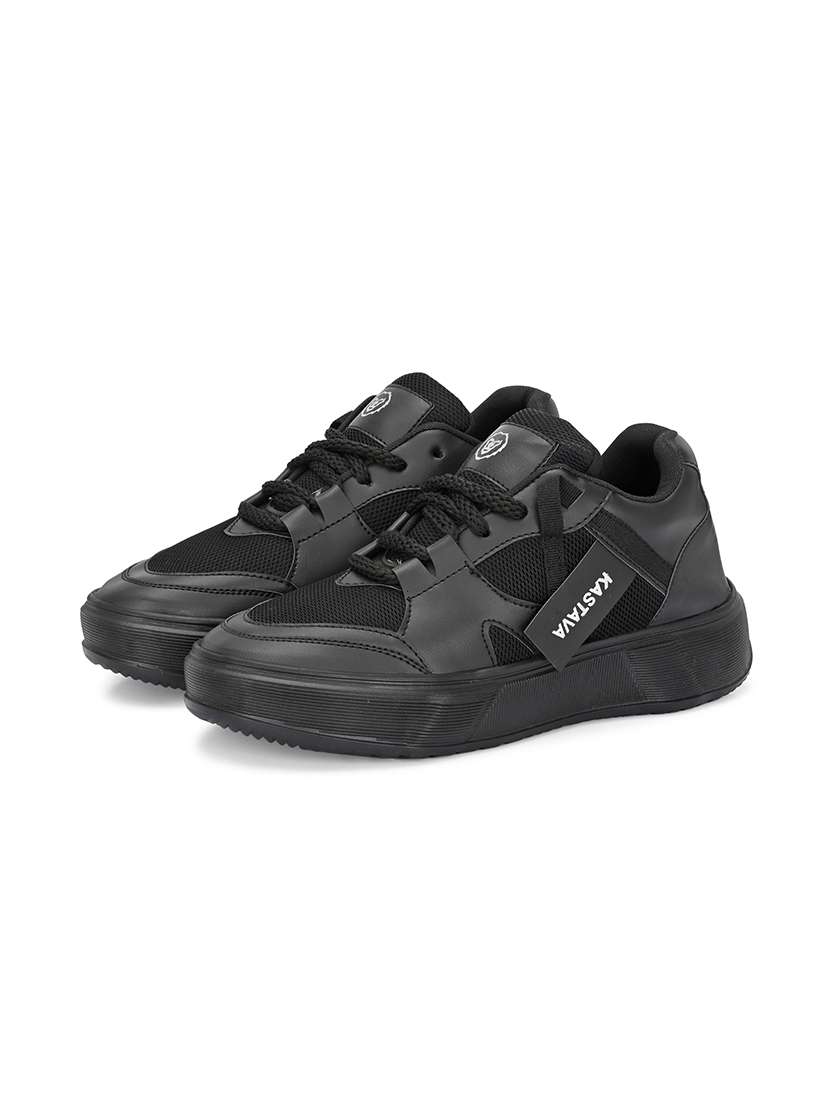 men black lace up casual shoes - 21531768 -  Standard Image - 1