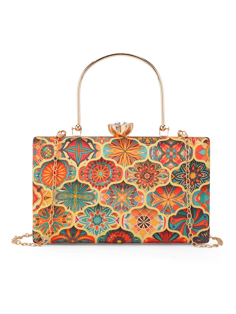 yellow fabric box clutch - 21531775 - Zoom Image - 0