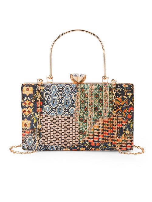 green fabric box clutch - 21531776 -  Standard Image - 0