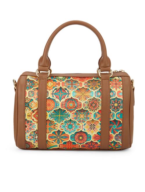 women brown printed handbag - 21531781 -  Standard Image - 0