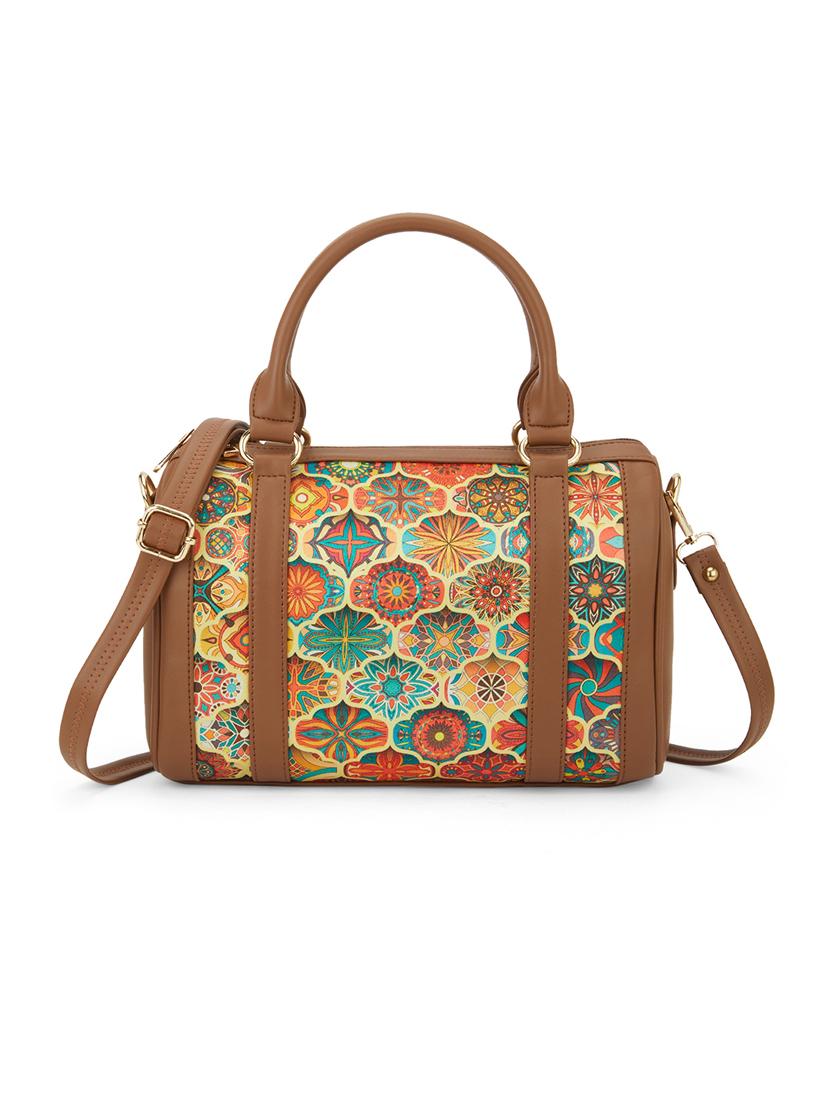 women brown printed handbag - 21531781 - Standard Image - 1