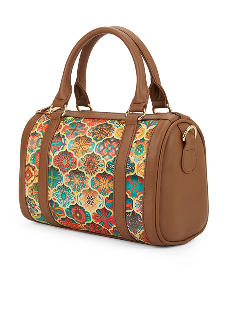 women brown printed handbag - 21531781 - Standard Image - 4