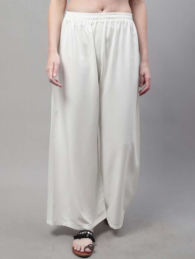 women full length solid palazzo