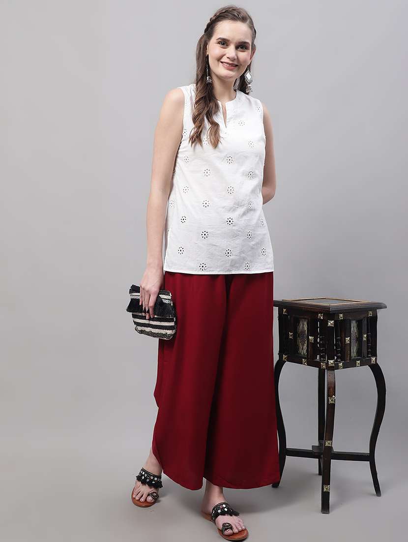 women full length solid palazzo - 21531846 -  Standard Image - 4