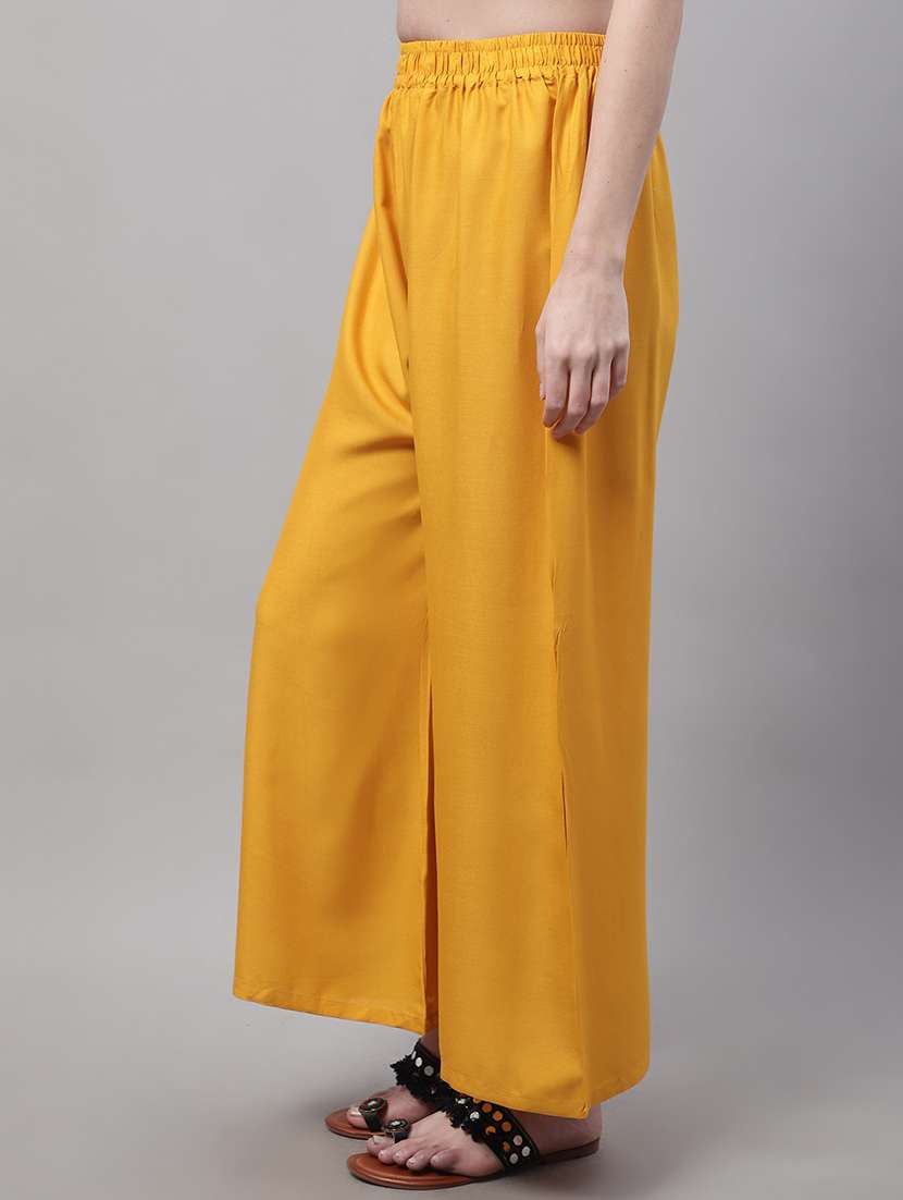 women full length solid palazzo - 21531847 - Standard Image - 1